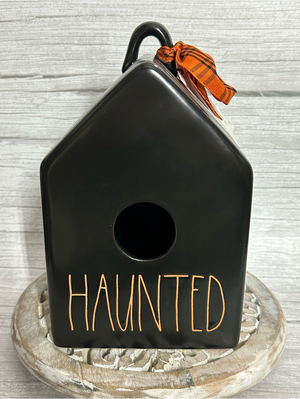 Rae Dunn Black "Haunted’ Birdhouse